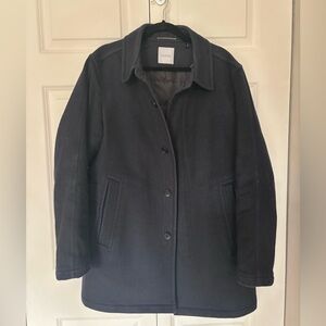 Men’s Sanyo Navy Wool Down-Fill Coat - Size M